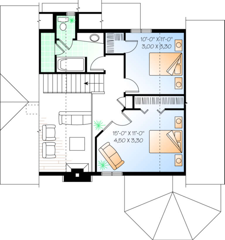 House Plan House Plan #417 Drawing 2
