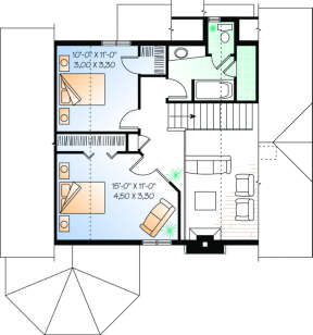 Second Floor for House Plan #034-00069