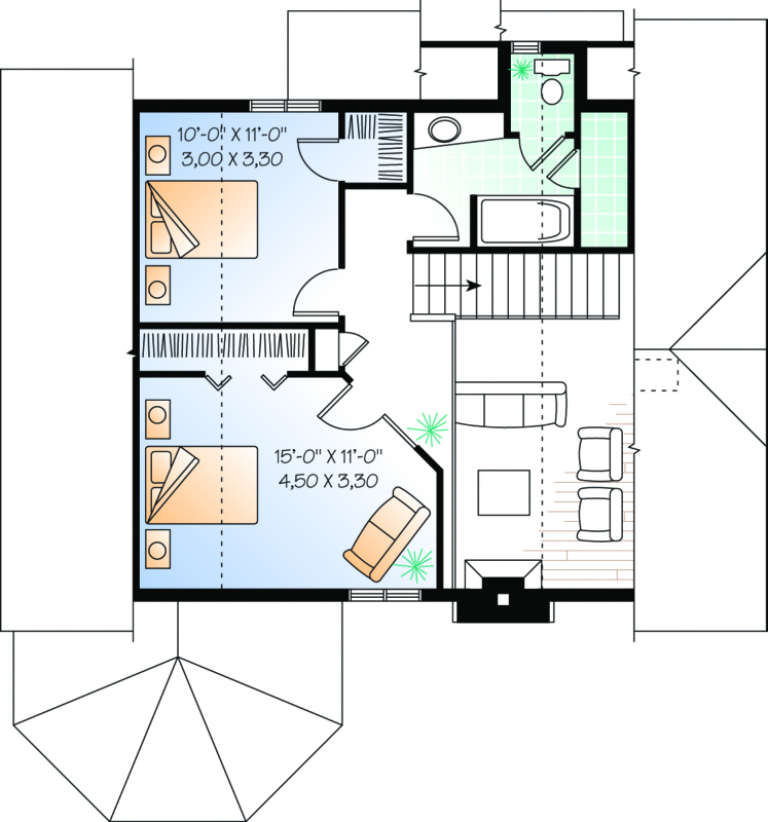 House Plan House Plan #418 Drawing 2