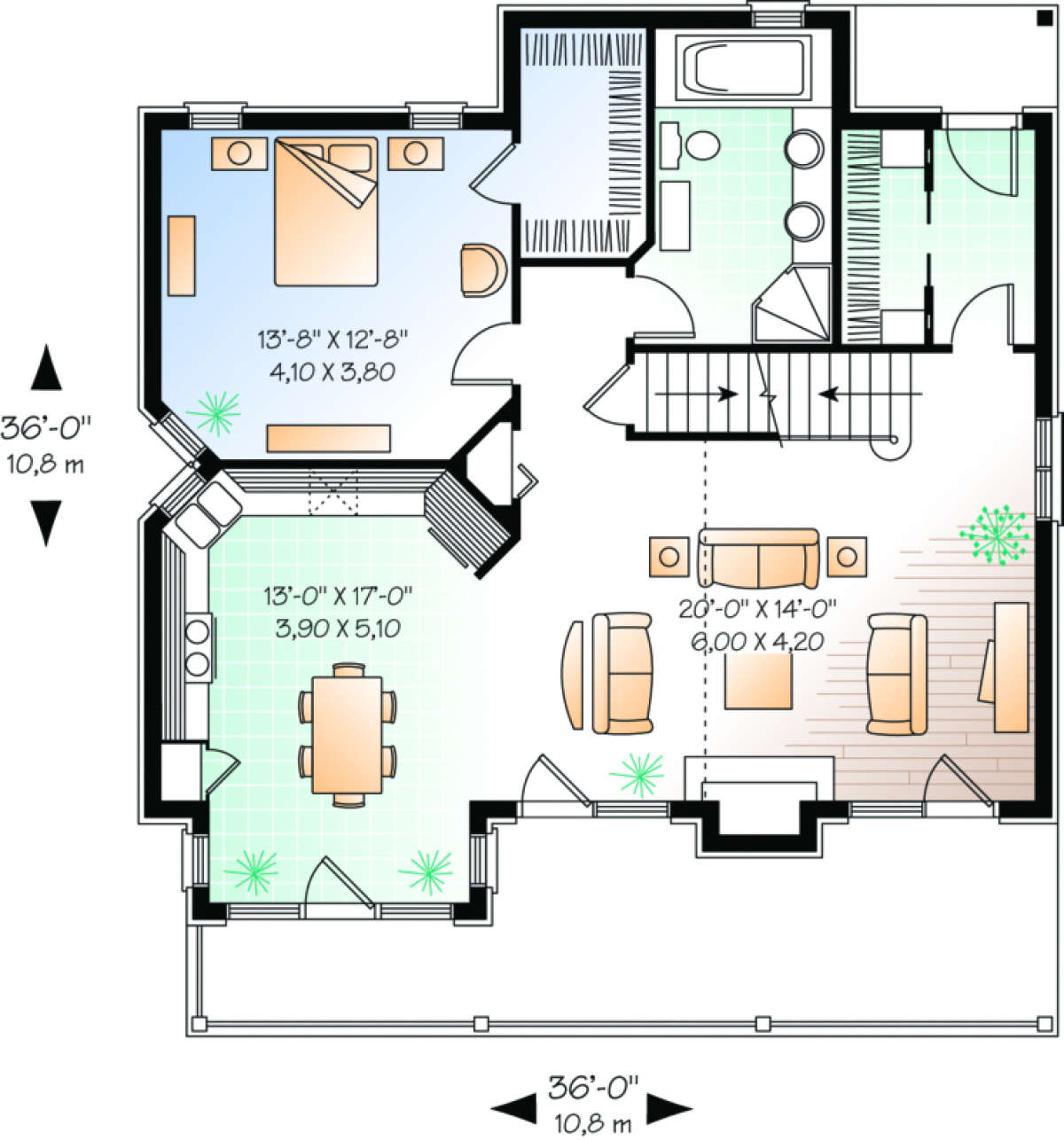 First Floor for House Plan #034-00071