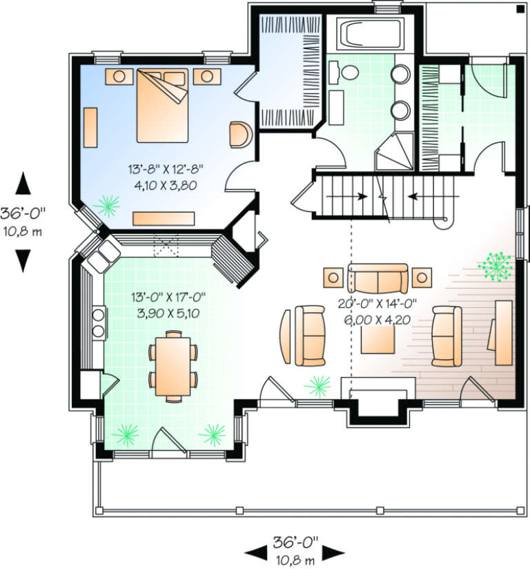 House Plan House Plan #420 Drawing 1