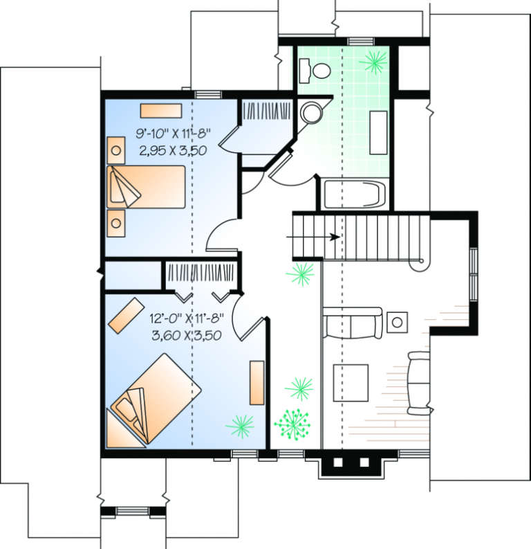 House Plan House Plan #420 Drawing 2