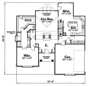 Floorplan 1 for House Plan #402-00473