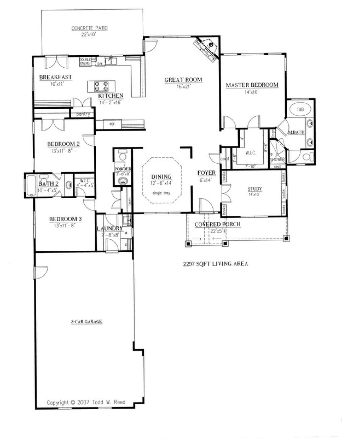 Floorplan 1 for House Plan #286-00052