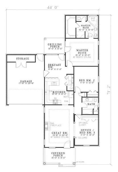 Floorplan 1 for House Plan #110-00194