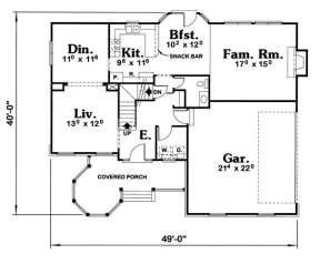 Floorplan 1 for House Plan #402-00492