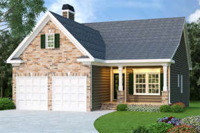 Ranch House Plan #009-00027 Elevation Photo