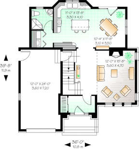 First Floor for House Plan #034-00075