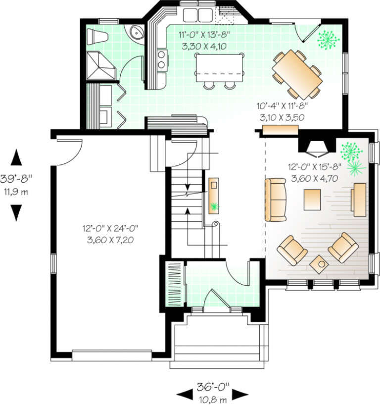 House Plan House Plan #440 Drawing 1