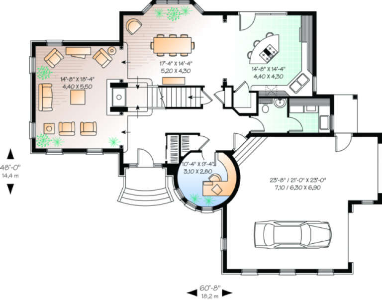 House Plan House Plan #441 Drawing 1