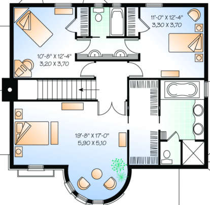 Second Floor for House Plan #034-00076