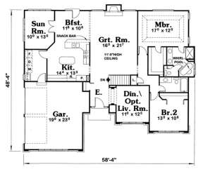 Floorplan 1 for House Plan #402-00520