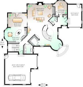 First Floor for House Plan #034-00077