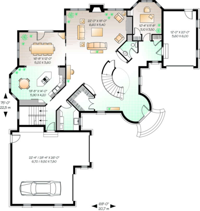 House Plan House Plan #442 Drawing 1