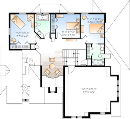 Second Floor for House Plan #034-00078