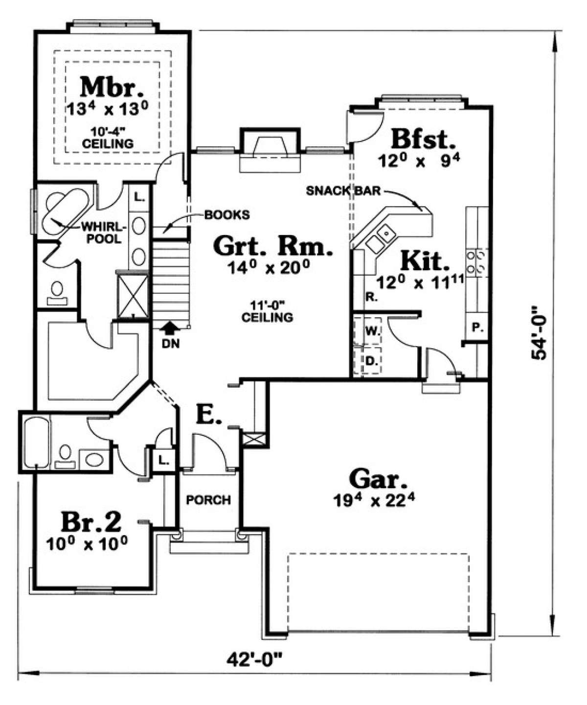 Floorplan 1 for House Plan #402-00538