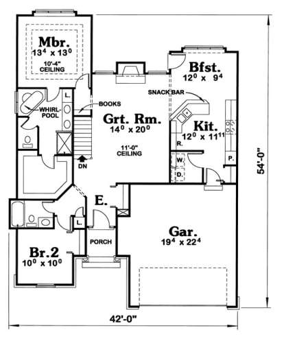 Floorplan1 for House Plan #402-00538