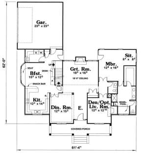 Floorplan 1 for House Plan #402-00540
