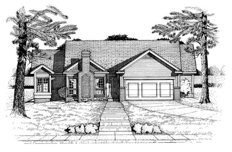 Ranch House Plan #402-00545 Elevation Photo