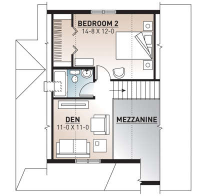 Second Floor for House Plan #034-00079