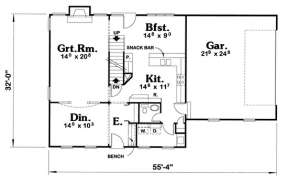 Floorplan 1 for House Plan #402-00556