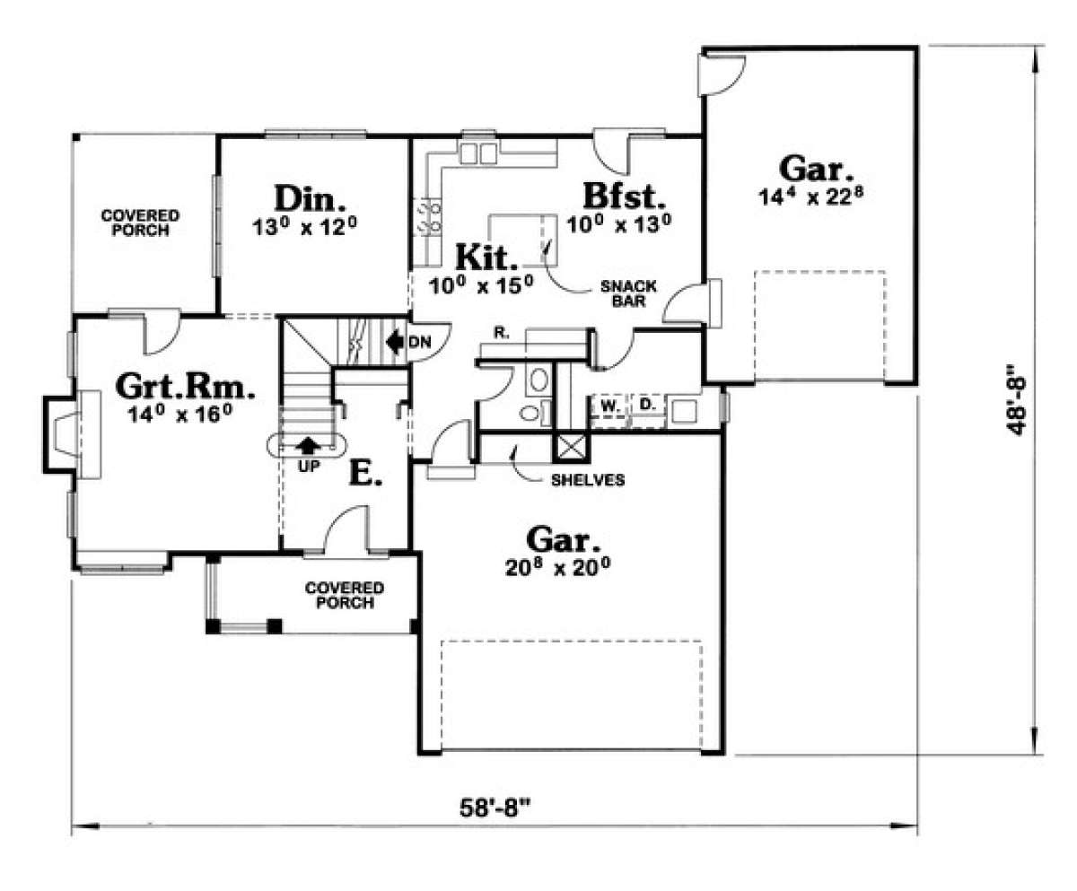 Floorplan 1 for House Plan #402-00560
