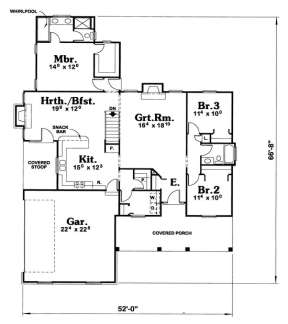 Floorplan 1 for House Plan #402-00561