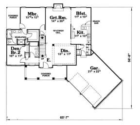 Floorplan 1 for House Plan #402-00565