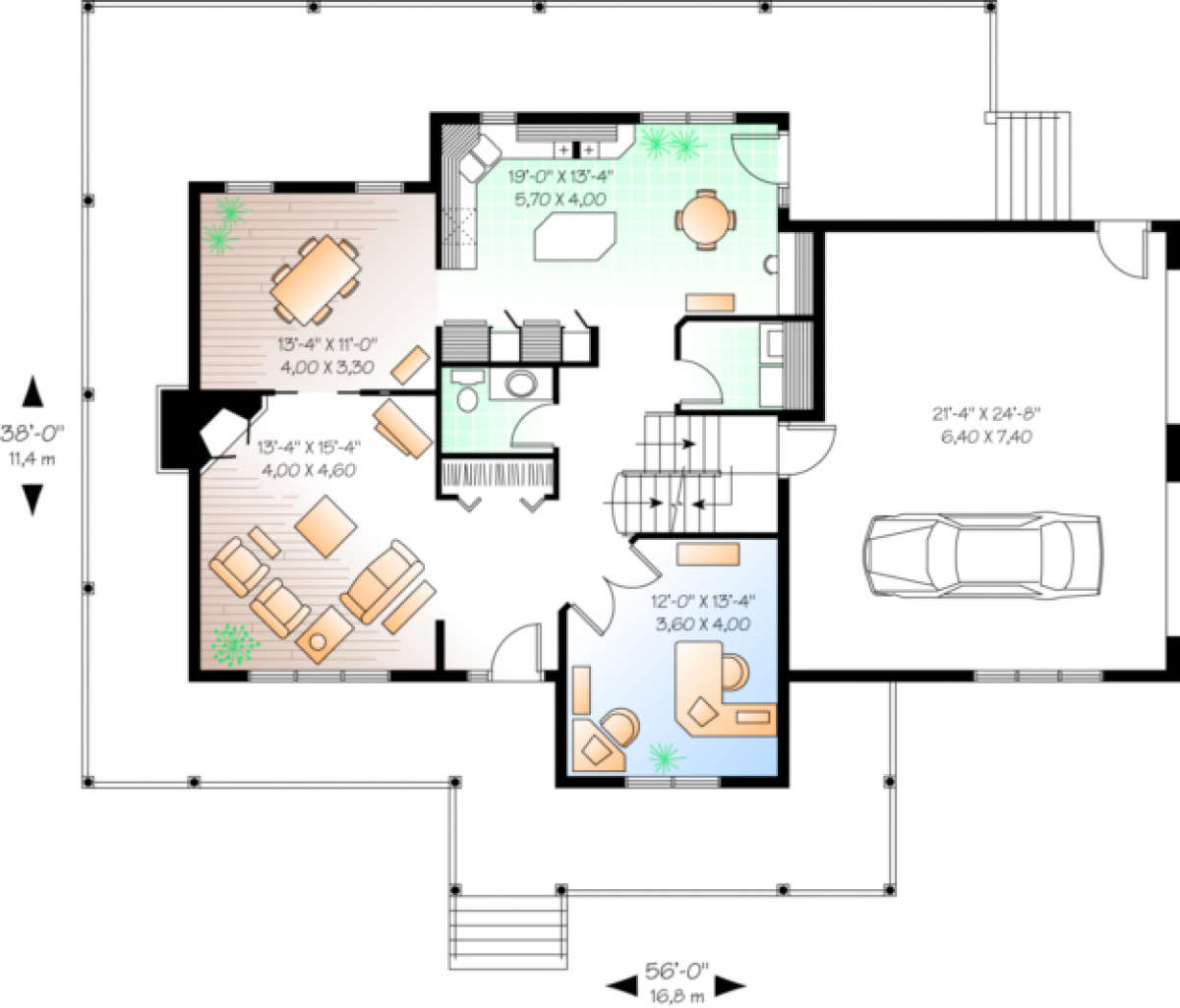 First Floor for House Plan #034-00081