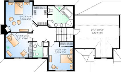 Second Floor for House Plan #034-00081