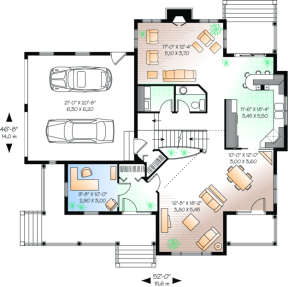 First Floor for House Plan #034-00082