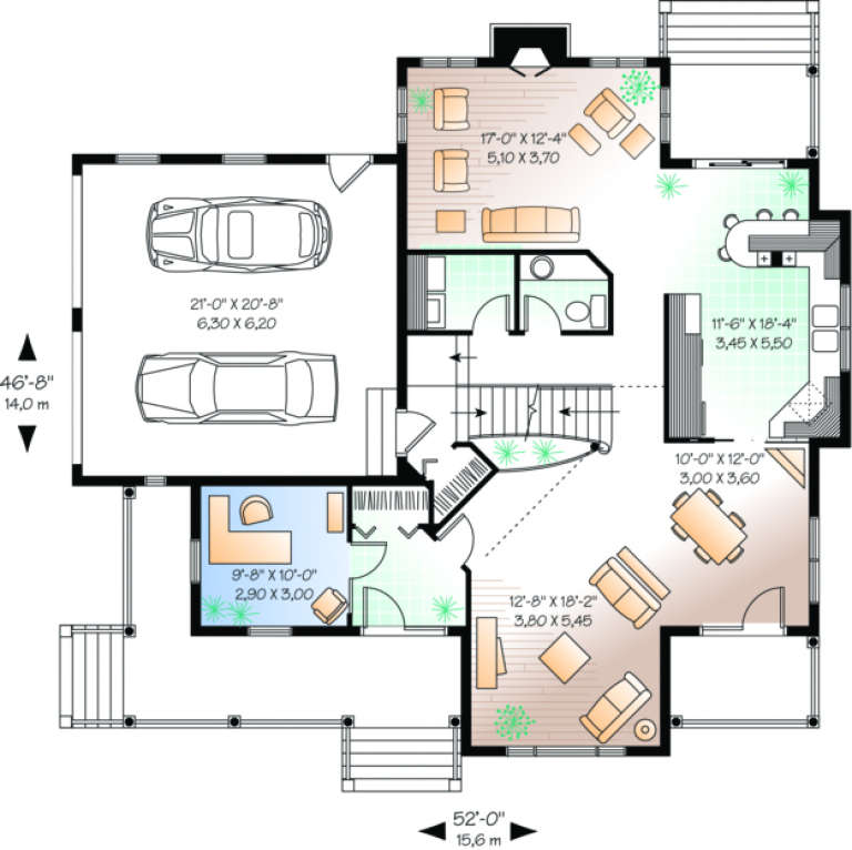 House Plan House Plan #447 Drawing 1
