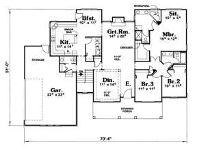 Floorplan 1 for House Plan #402-00578