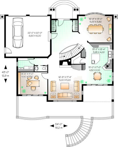 First Floor for House Plan #034-00083