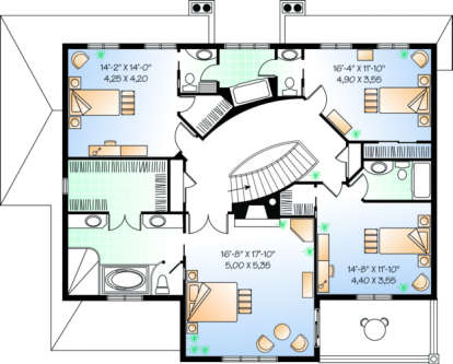 Second Floor for House Plan #034-00083