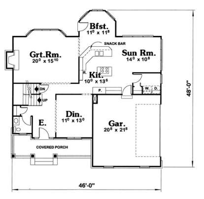 Floorplan 1 for House Plan #402-00585