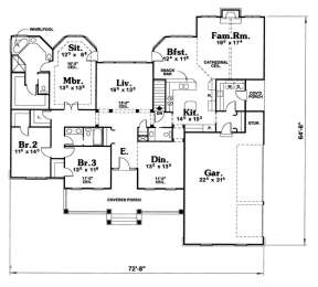 Floorplan 1 for House Plan #402-00591