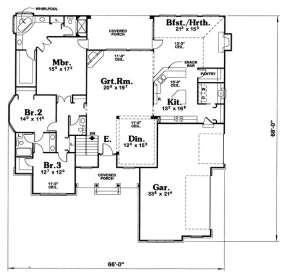 Floorplan 1 for House Plan #402-00593