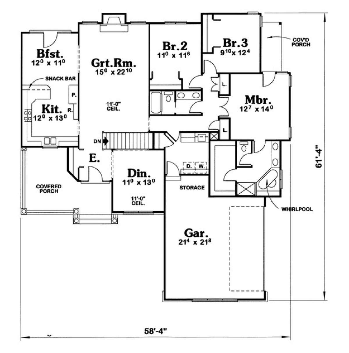 Floorplan 1 for House Plan #402-00603