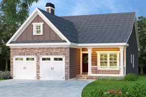 Ranch House Plan #009-00028 Elevation Photo