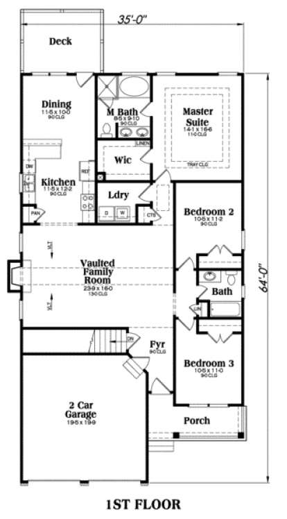 Main Floor for House Plan #009-00028