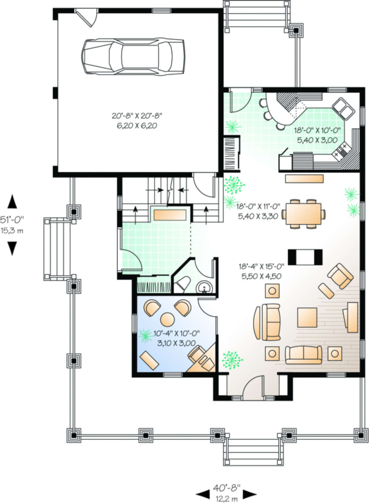First Floor for House Plan #034-00085