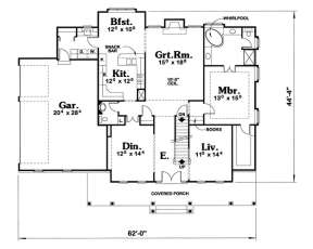 Floorplan 1 for House Plan #402-00607
