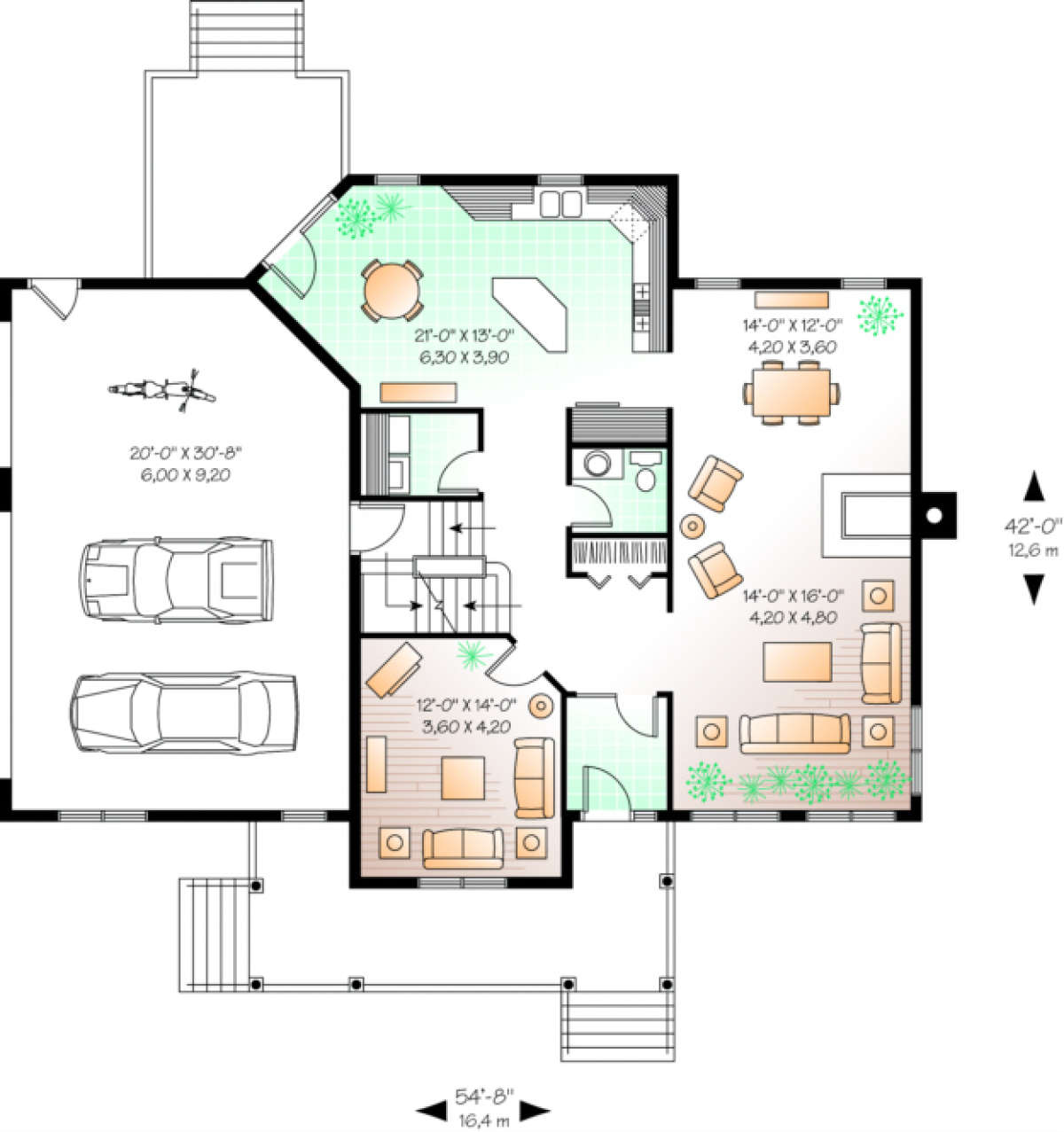 First Floor for House Plan #034-00086