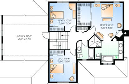 Second Floor for House Plan #034-00086