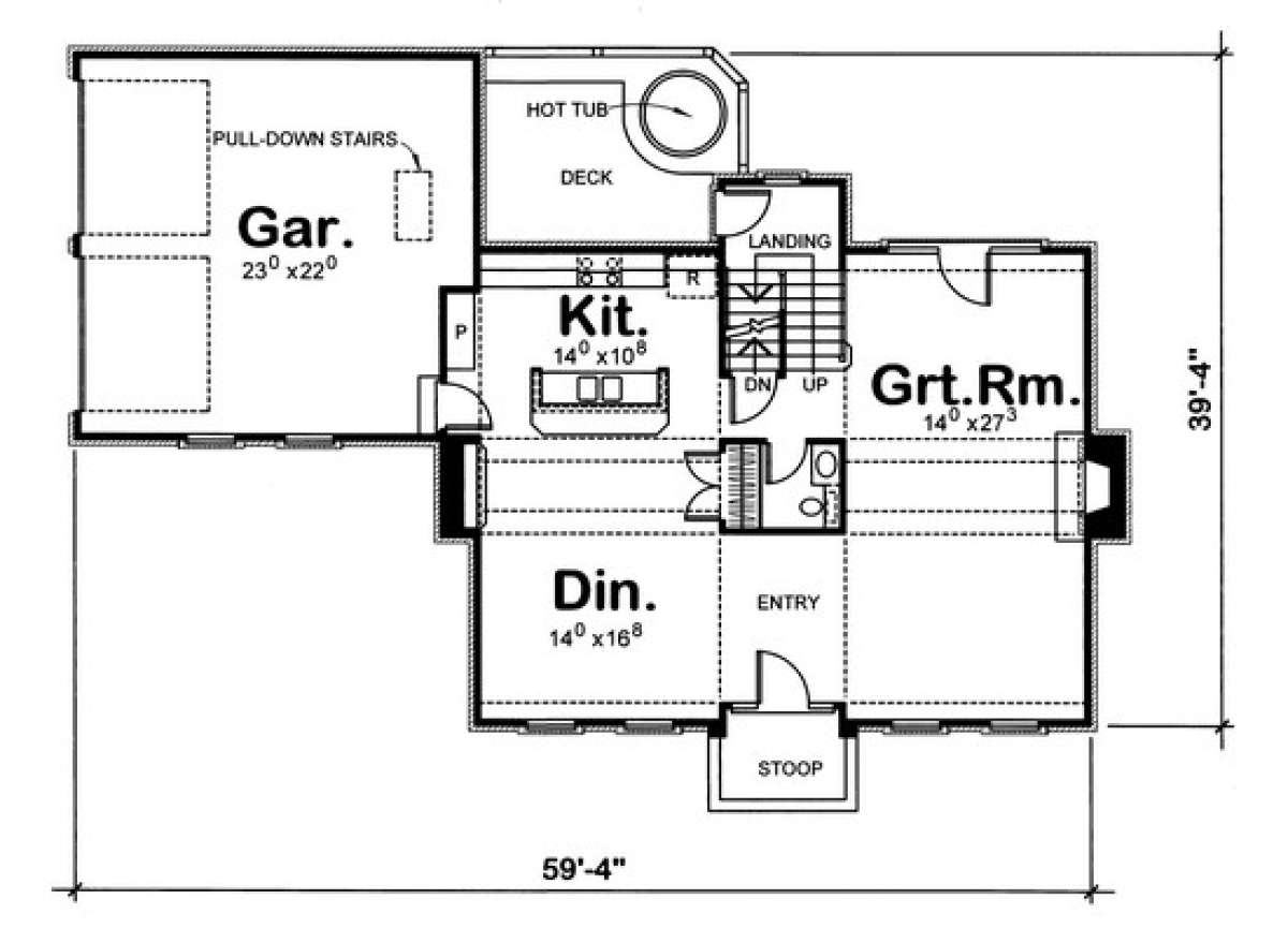 Floorplan 1 for House Plan #402-00616