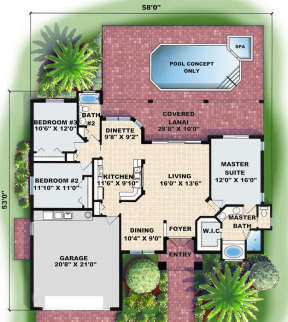 Floorplan 1 for House Plan #575-00004