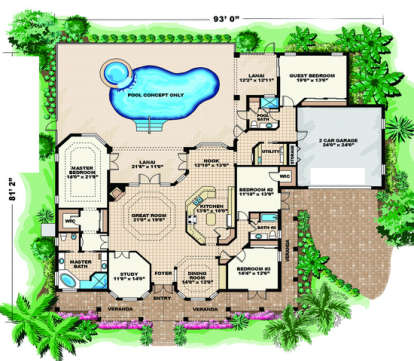 Floorplan 1 for House Plan #575-00005