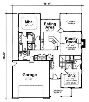 Floorplan 1 for House Plan #402-00631