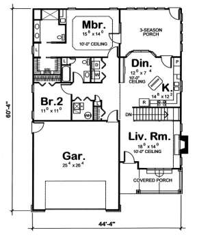 Floorplan 1 for House Plan #402-00646